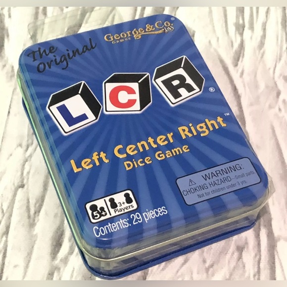The Original LCR Left Center Right Dice Game Blue Tin George & Co NEW Sealed - Picture 1 of 4